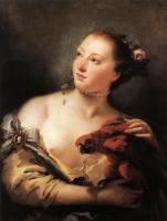 Tiepolo, Giovanni Battista - Woman with a Parrot